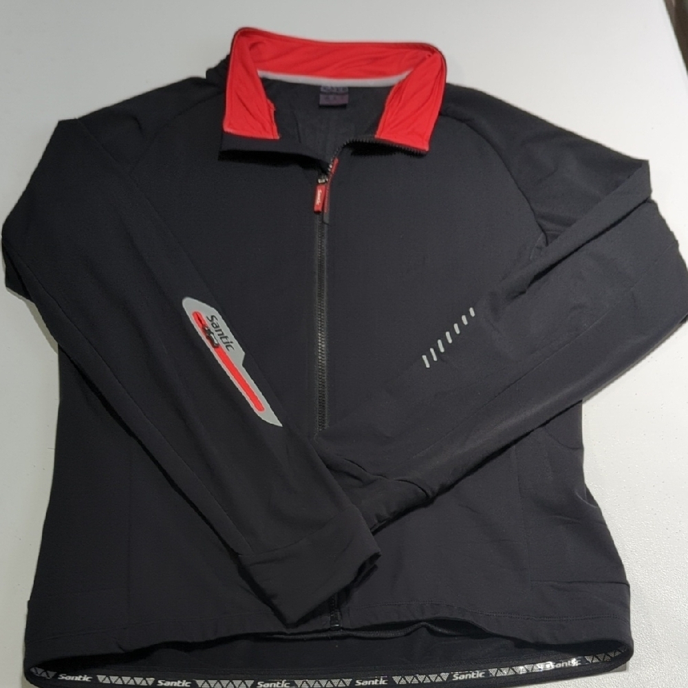 SANTIC Black and Red Men's CYCLING Jacket..... pre-owned